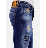 Local Fanatic Exclusieve Broek met Verfspatten Heren - 1006 - Blauw