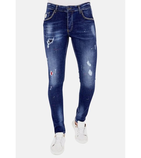 LF Exclusieve Heren Jeans met Studs - 1025 - Blauw