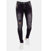 LF Exclusieve Broek met Gaten en Verfspatten - 1028 - Zwart