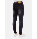 LF Exclusieve Broek met Gaten en Verfspatten - 1028 - Zwart