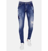 LF Exclusieve Heren Jeans met Verfspetters - 1026 - Blauw