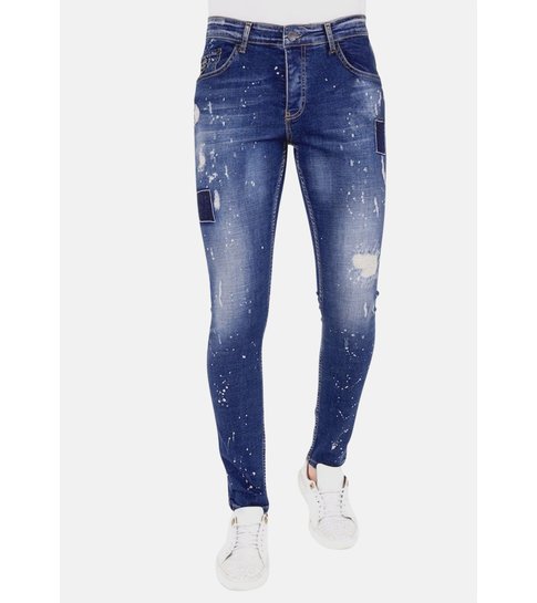 LF Exclusieve Heren Jeans met Verfspetters - 1026 - Blauw