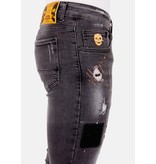 LF Exclusieve Grijze Jeans met Verfspatten Heren - 1034 - Grijs