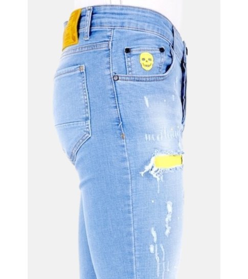 LF Exclusieve Lichtblauwe Jeans met Gaten Heren - 1024- Blauw