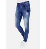 LF Exclusieve  Slim fit Jeans Verfspatten Heren  - 1035 - Blauw