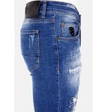 LF Exclusieve  Slim fit Jeans Verfspatten Heren  - 1035 - Blauw