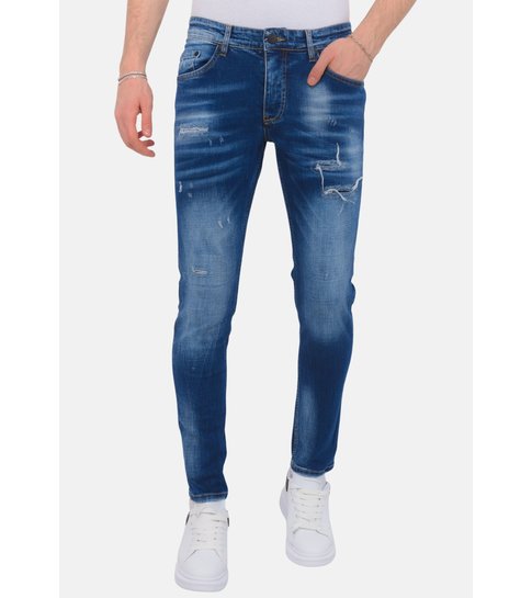 Local Fanatic Blue Ripped Jeans Heren - Slim Fit -1081- Blauw