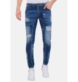 Local Fanatic Destroyed Jeans Heren Stonewashed - Slim Fit -1083- Blauw