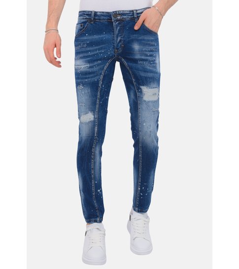 Local Fanatic Destroyed Jeans Heren Stonewashed - Slim Fit -1083- Blauw