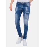 Local Fanatic Blue Ripped Stretch Jeans Heren - Slim Fit -1080- Blauw