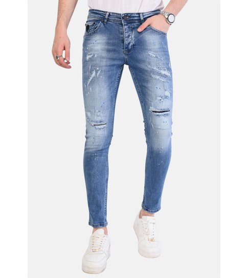 Local Fanatic Lichtblauwe Jeans Heren met Gaten - 1059 - Blauw