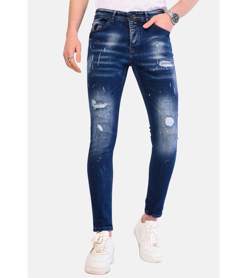 Local Fanatic Blauwe Heren Jeans met Verfspetters - 1060 - Blauw