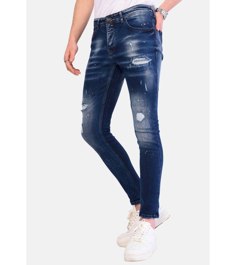 Local Fanatic Blauwe Heren Jeans met Verfspetters - 1060 - Blauw