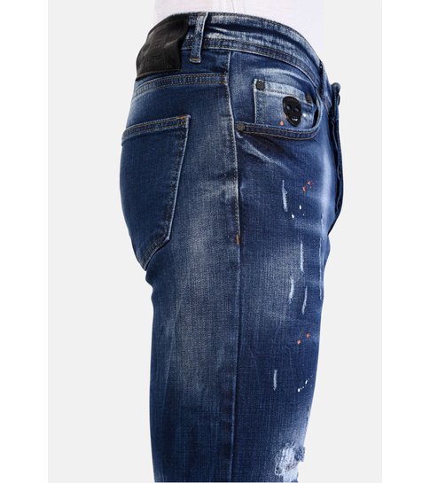 Local Fanatic Blauwe Heren Jeans met Verfspetters - 1060 - Blauw