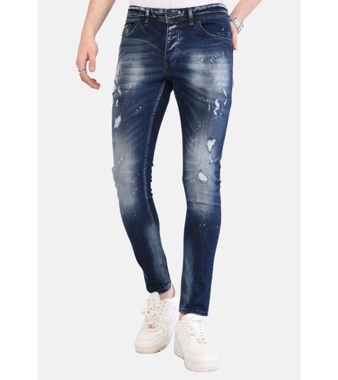 Local Fanatic Donkerblauwe Slim Fit Heren Jeans - 1065 - Blauw