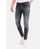 Local Fanatic Paint Splatter Jeans Heren Slim Fit - 1069 - Grijs