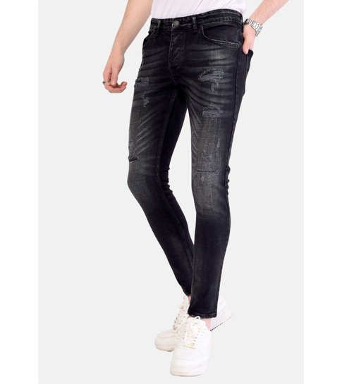 Local Fanatic Stonewashed Slim Fit Mannen Jeans Stretch - 1070 - Zwart