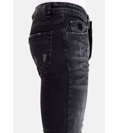 Local Fanatic Stonewashed Slim Fit Mannen Jeans Stretch - 1070 - Zwart