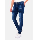 TRUE RISE Blauwe Broek met Gaten Heren Slim Fit -DC-043