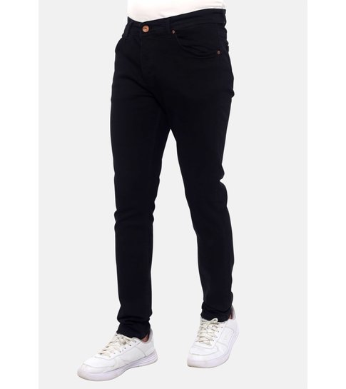 TRUE RISE Nette Zwarte Slim Fit Stretch Jeans Heren-DC-052