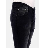 TRUE RISE Jeans Ripped Heren Slim Fit Strech -DC-053- Zwart