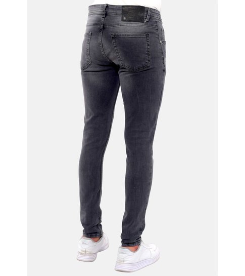 TRUE RISE Slim Fit Broek met Verfspatten Heren -DC-054- Grijs