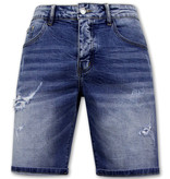 Enos Stretch Korte Broek Heren - Denim Short - Blauw