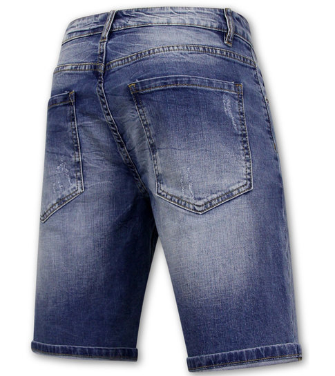 Enos Stretch Korte Broek Heren - Denim Short - Blauw