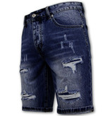 Enos Slim Fit Korte Broek Heren - Denim Short - Blauw