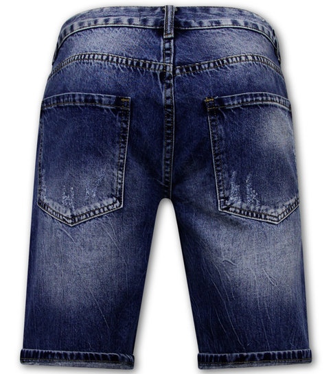 Enos Slim Fit Korte Broek Heren - Denim Short - Blauw