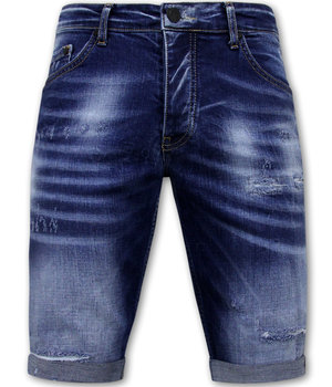 Local Fanatic Blue Ripped Shorts Heren - Slim Fit -1081- Blauw