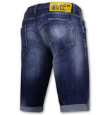 Local Fanatic Blue Ripped Shorts Heren - Slim Fit -1081- Blauw