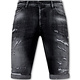 Destroyed Shorts with Paint Splatter Heren - Slim Fit -1086- Zwart