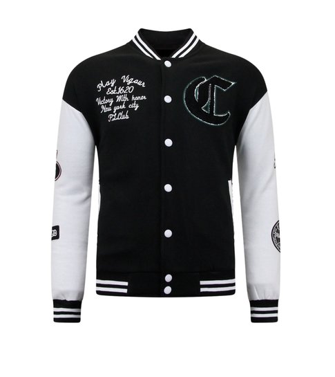 ENOS Baseball Jacket Vintage - 7792 - Zwart