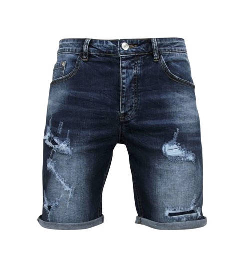 Enos Korte Broek Heren - Jeans Short - 9082 - Blauw