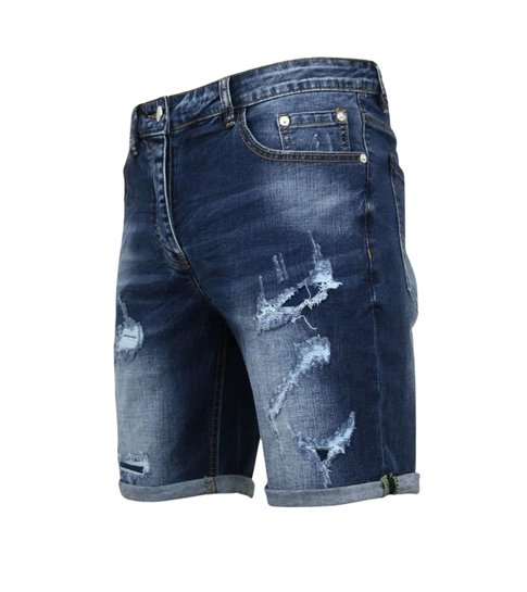 Enos Korte Broek Heren - Jeans Short - 9082 - Blauw