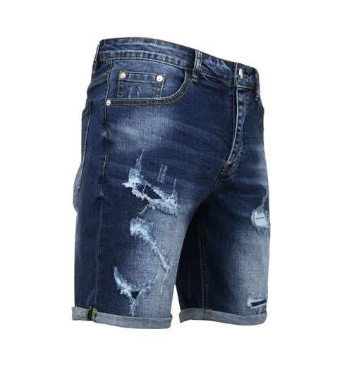 Enos Korte Broek Heren - Jeans Short - 9082 - Blauw