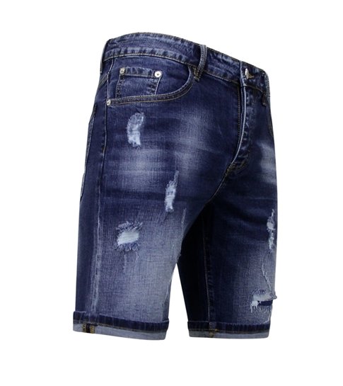 Enos Korte Broek Heren Stretch - Denim Short - 939 - Blauw