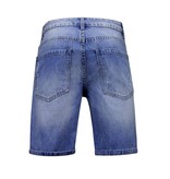 Enos Korte Broek Heren met Gaten - Denim Short - 951- Blauw