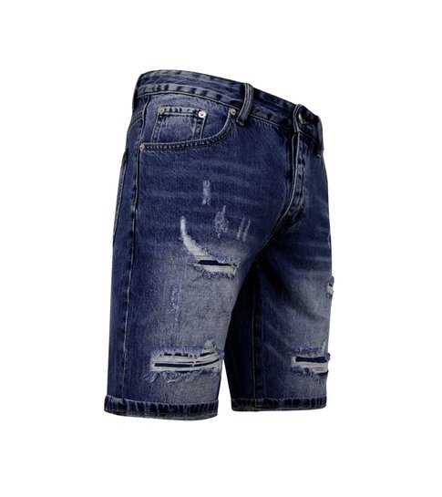 Enos Slim Fit Korte Broek Heren - Denim Short - Blauw