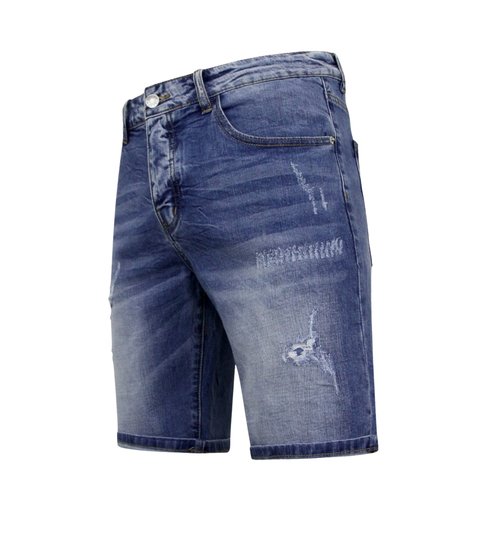 Enos Stretch Korte Broek Heren - Denim Short - Blauw