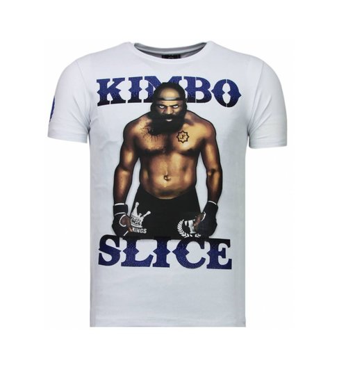 Local Fanatic Kimbo Slice - Rhinestone T-shirt - Wit