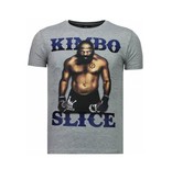 Local Fanatic Kimbo Slice - Rhinestone T-shirt - Grijs