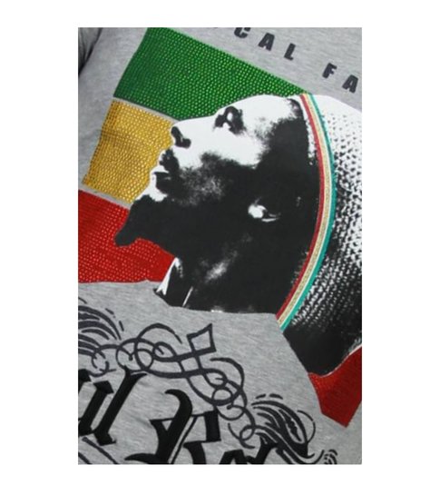 Local Fanatic Soul Rebel Bob Marley - Rhinestone T-shirt - Grijs