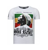 Local Fanatic Soul Rebel Bob Marley - Rhinestone T-shirt - Wit