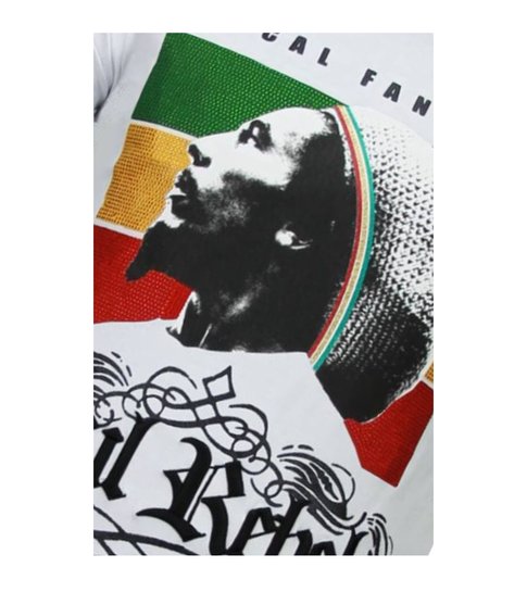 Local Fanatic Soul Rebel Bob Marley - Rhinestone T-shirt - Wit