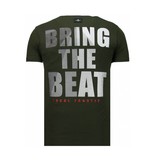 Local Fanatic Skull Bring The Beat - Rhinestone T-shirt - Groen