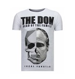 Local Fanatic The Don Skull - Rhinestone T-shirt - Wit