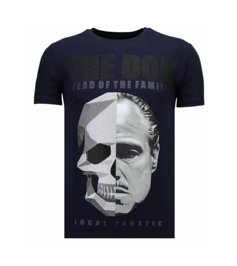 Local Fanatic The Don Skull - Rhinestone T-shirt - Navy