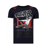 Local Fanatic Fighter - Bruce Lee T-shirt Rhinestones - Navy